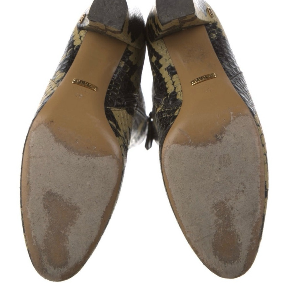 Gucci Python Print Leather Knee High Heeled Boots… - image 7